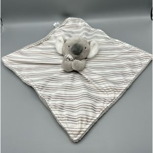 Just One You Carters Gray White Stripe Koala Bear Security Blanket Lovey
